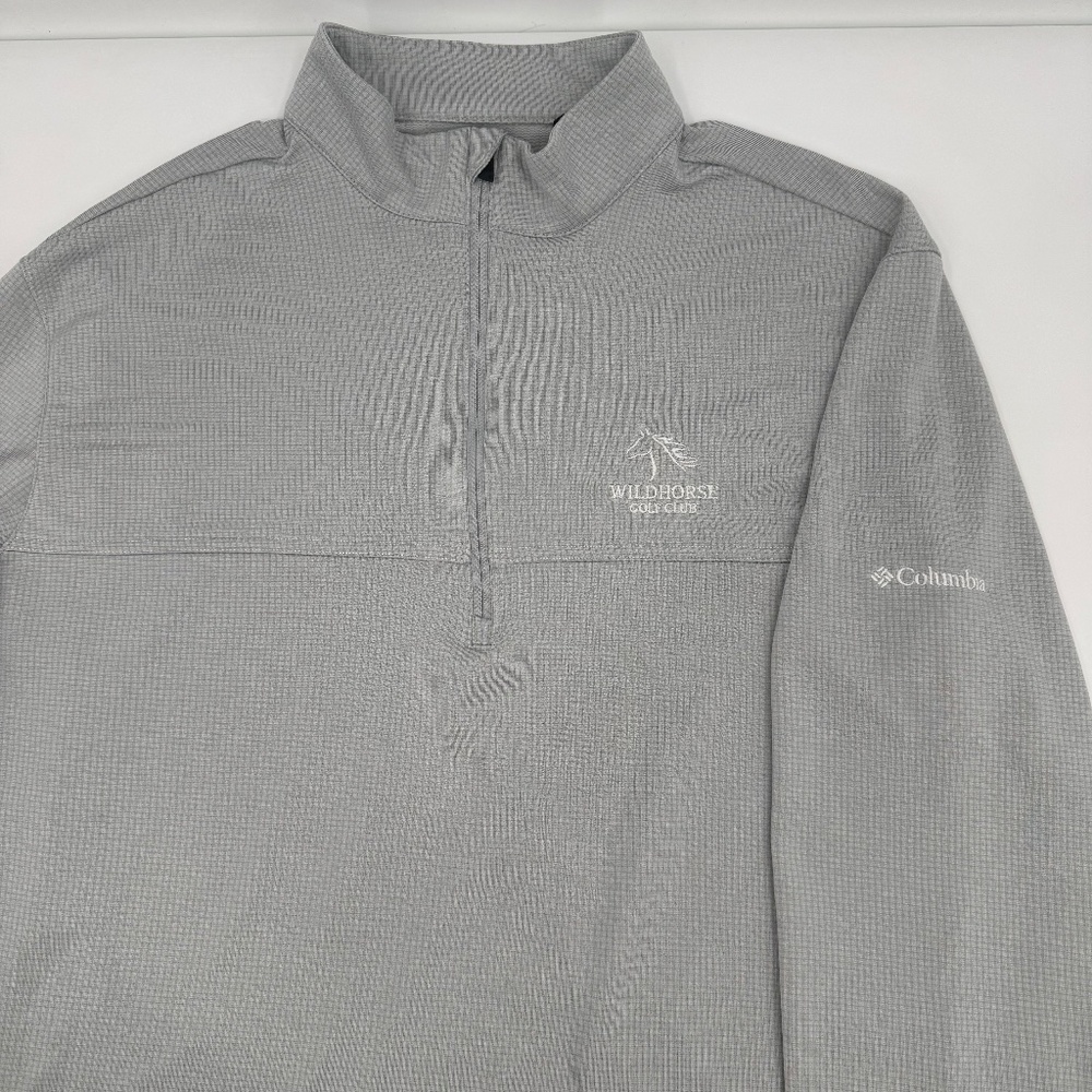 Columbia Golf 1/4 Quarter Zip Pullover Mens Large Gray Long Sleeve Performance